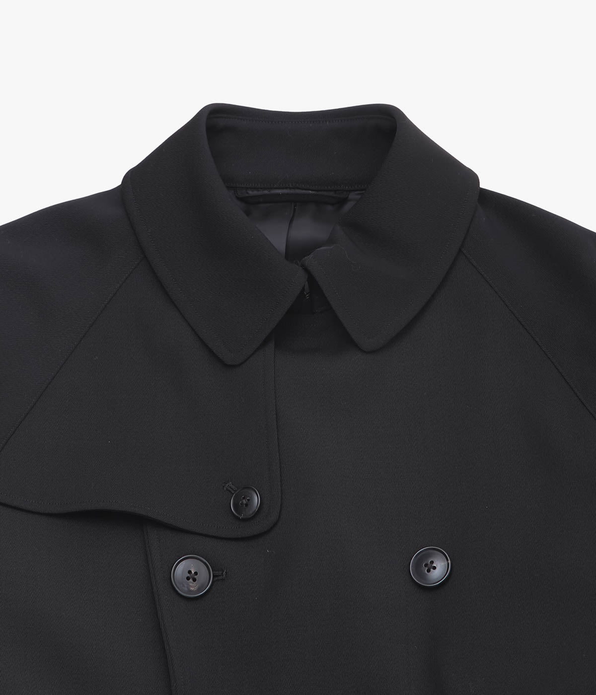COMOLI Wool Gaba Trench Coat (Black)