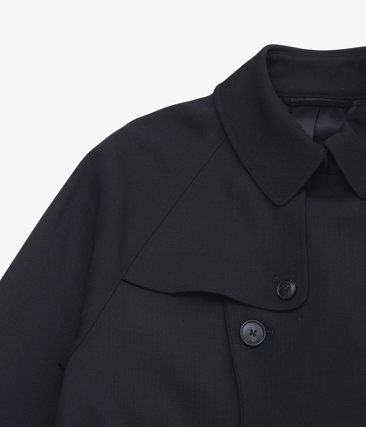 COMOLI Wool Gaba Trench Coat (Black)