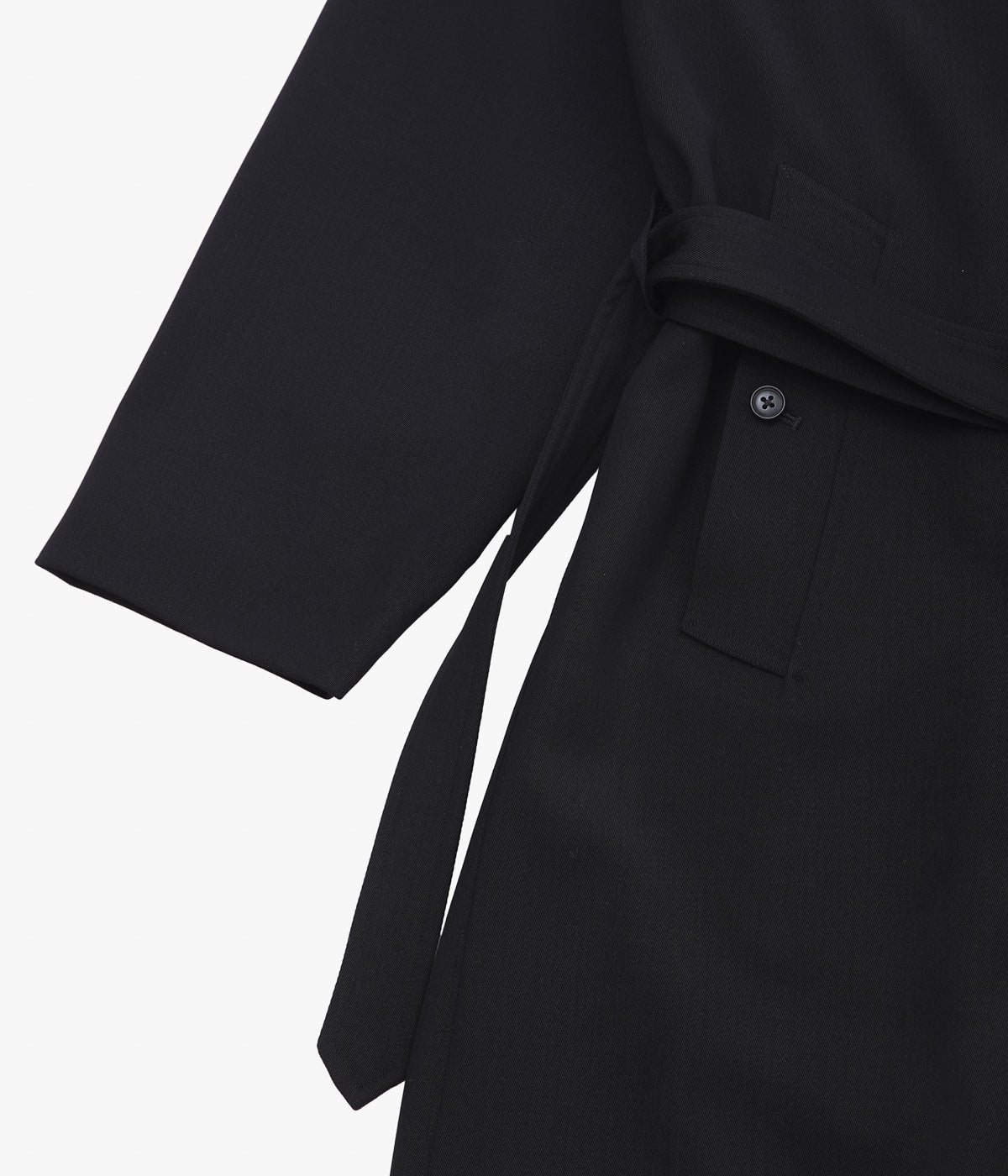 COMOLI Wool Gaba Trench Coat (Black)