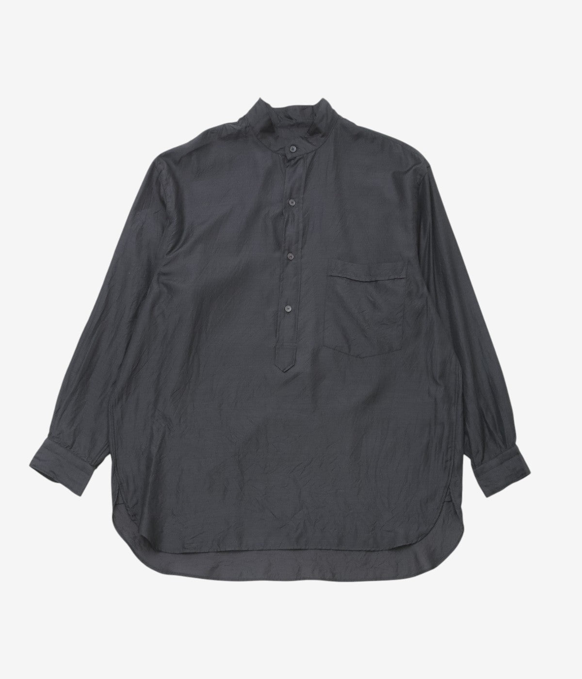COMOLI ''ウールシルク プルオーバーシャツ'' (BROWN)