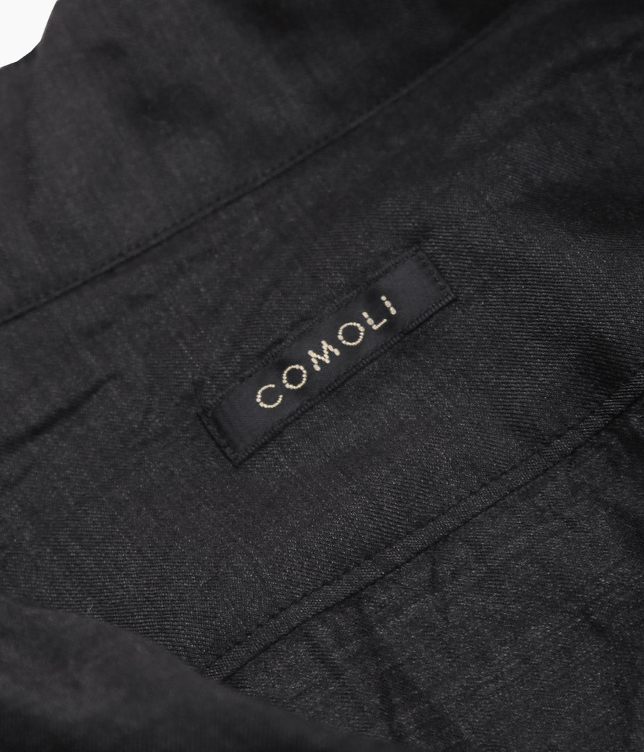 COMOLI ''Wool Silk Pullover Shirt'' (CHARCOAL)