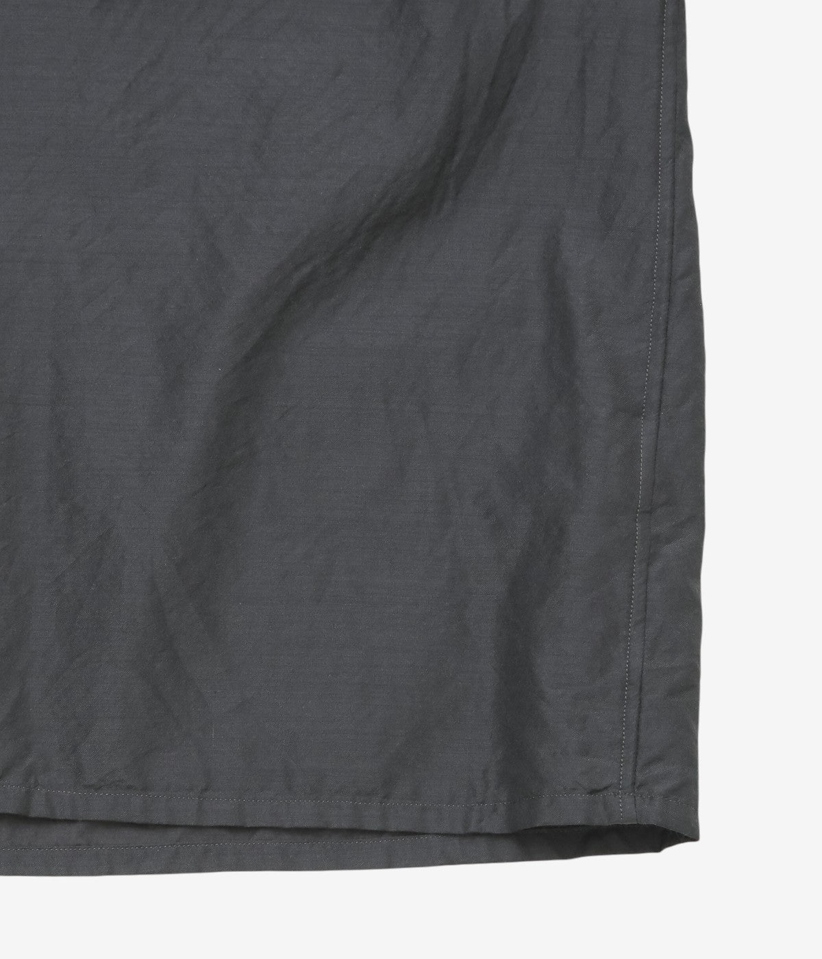 COMOLI "Wool Silk Short Sleeve Open Collar Shirt" (BROWN)