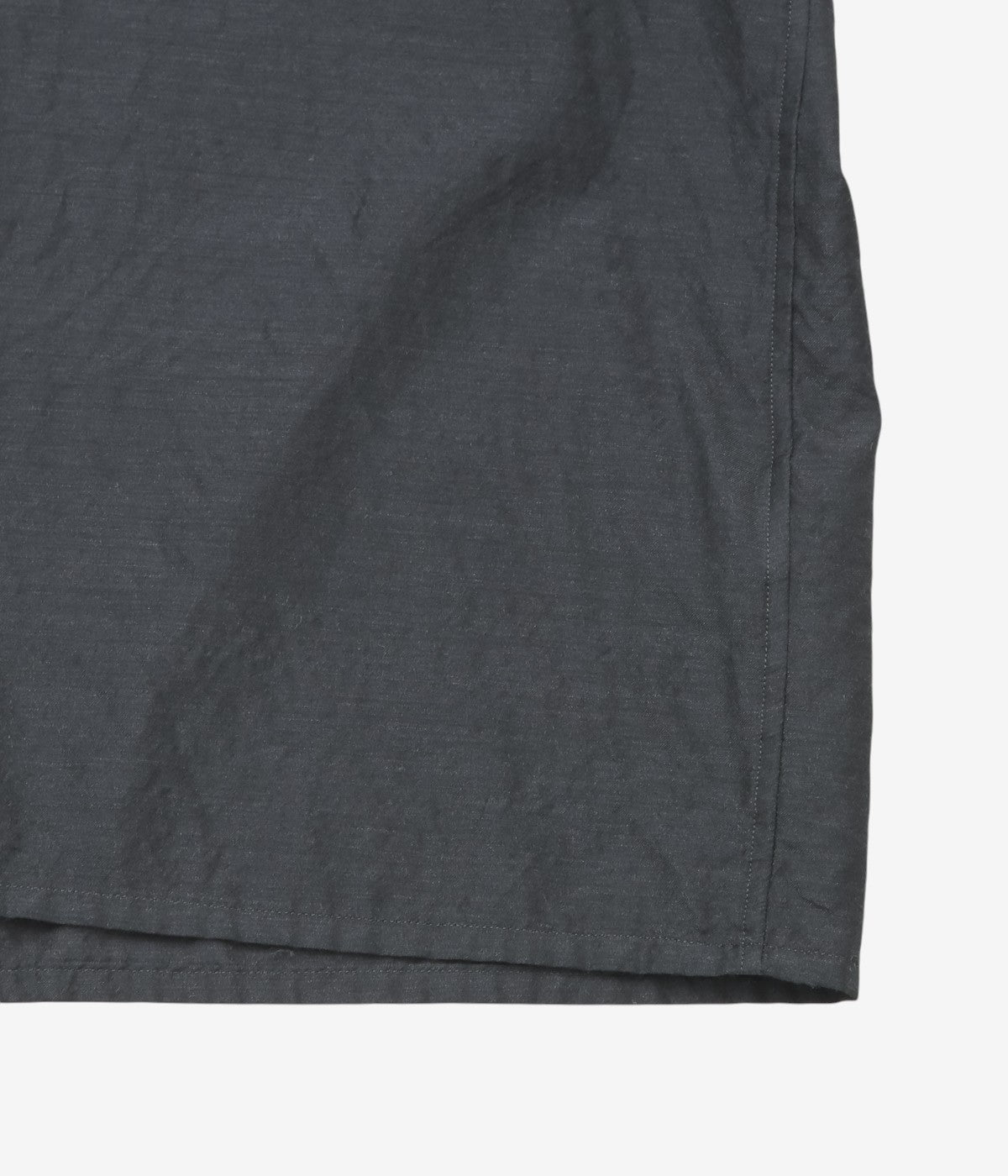 COMOLI ''ウールシルク 半袖オープンカラーシャツ'' (CHARCOAL)