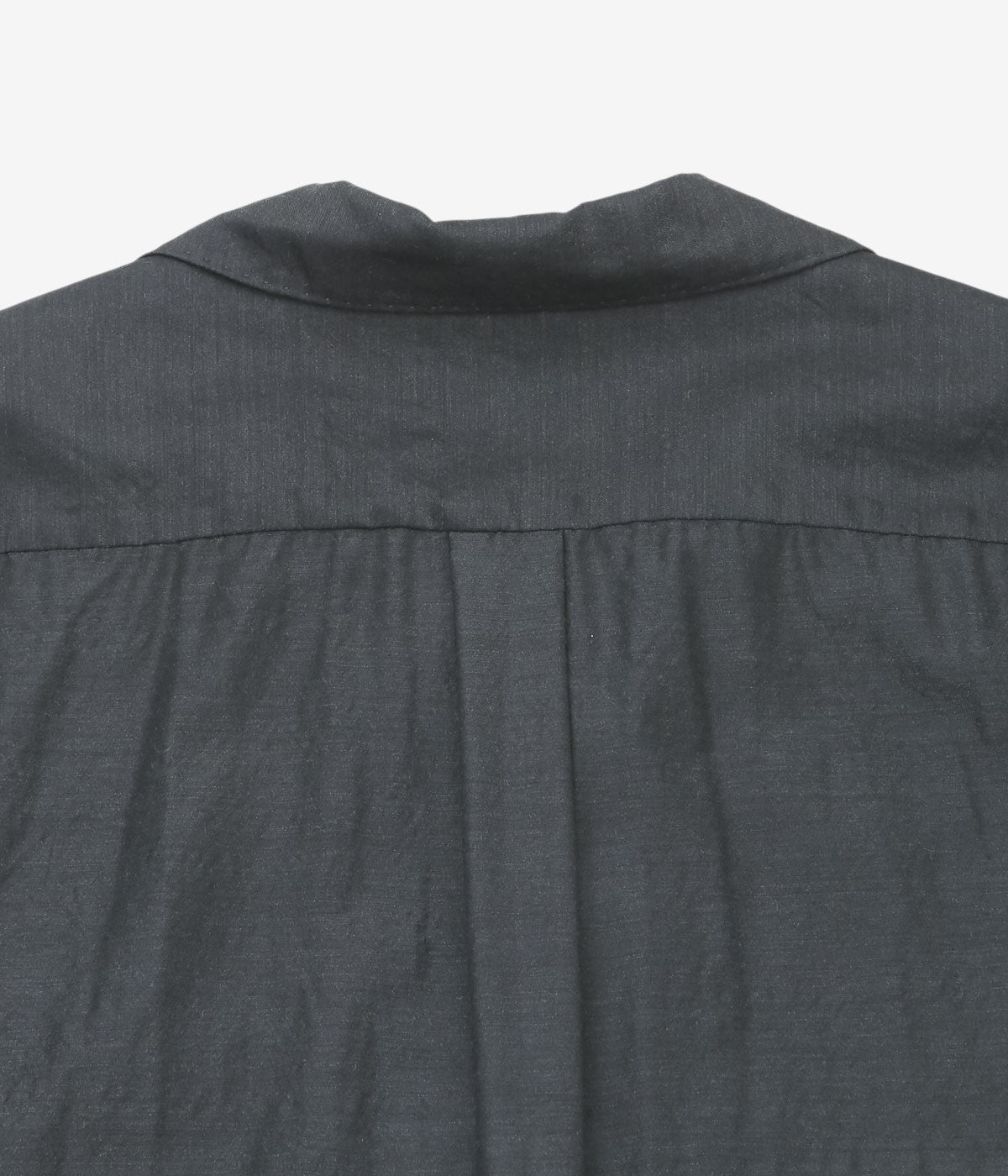 COMOLI ''ウールシルク 半袖オープンカラーシャツ'' (CHARCOAL)