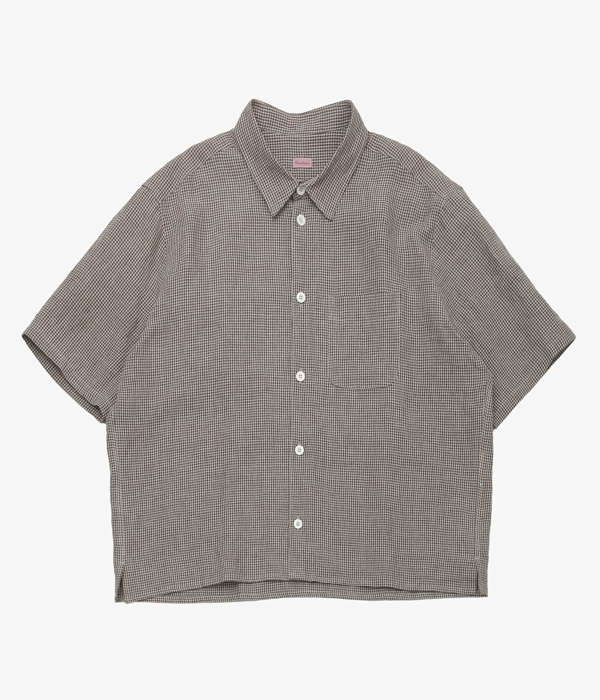 CONKERS ''RELAXED FARMER SHIRT SHORT SLEEVE'' (STRAW CHECK)