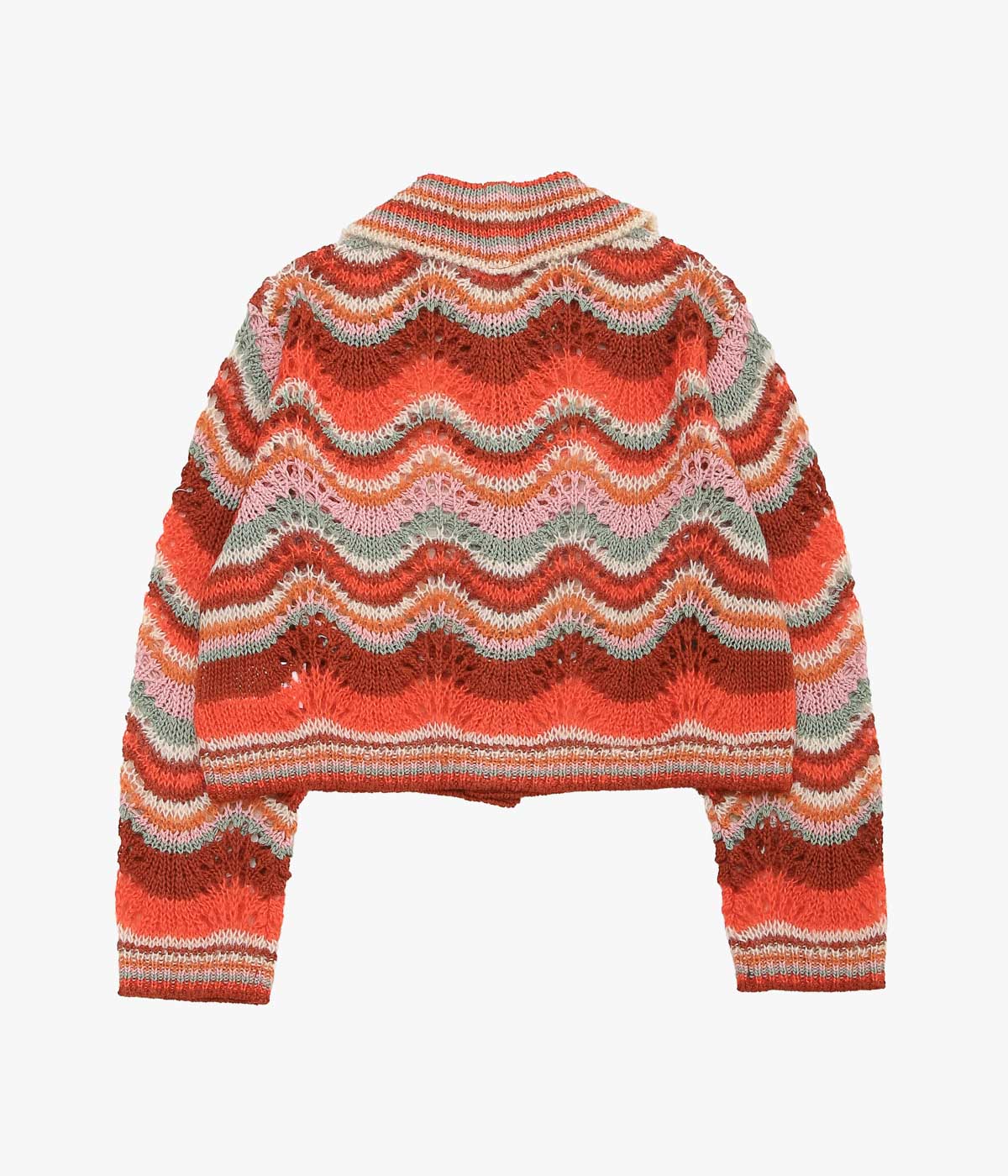 COOHEM ''MOHAIR WOOL MULTI BORDER KNIT C/D'' (TERRACOTTA)