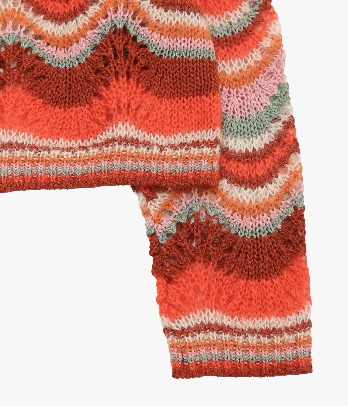 COOHEM ''MOHAIR WOOL MULTI BORDER KNIT C/D'' (TERRACOTTA)