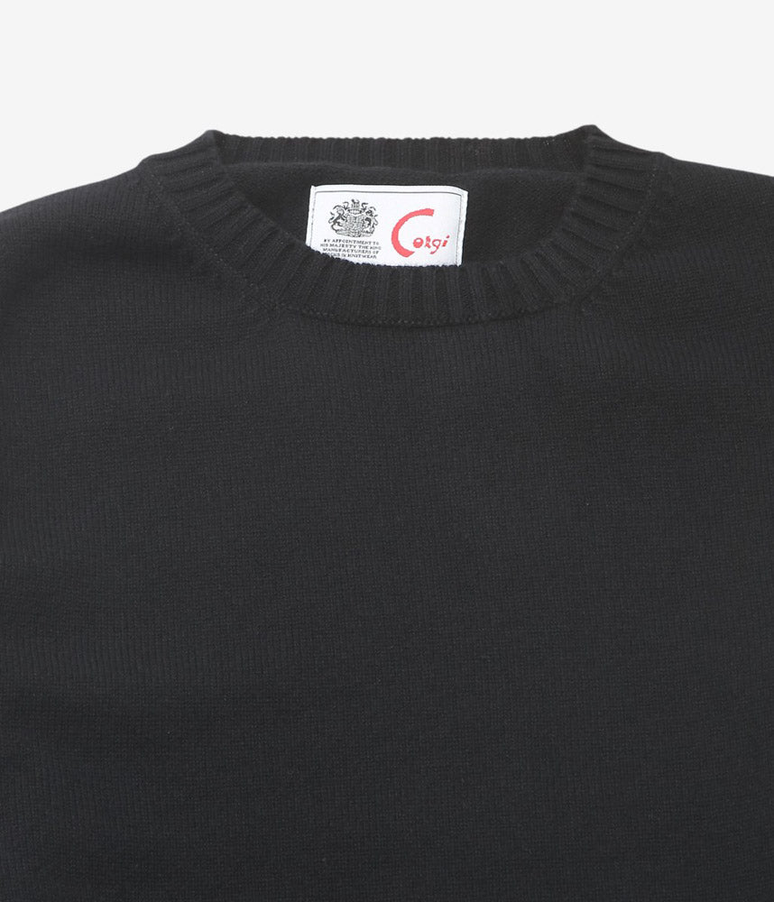 CORGI ''2PLY CASHMERE CREW NECK PULLOVER'' (BLACK)