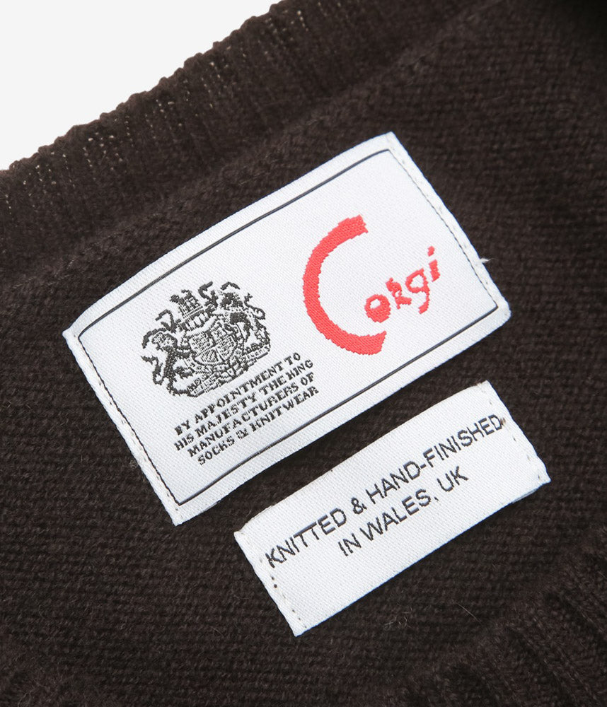 CORGI ''2PLY CASHMERE CREW NECK PULLOVER'' (DARK BROWN)