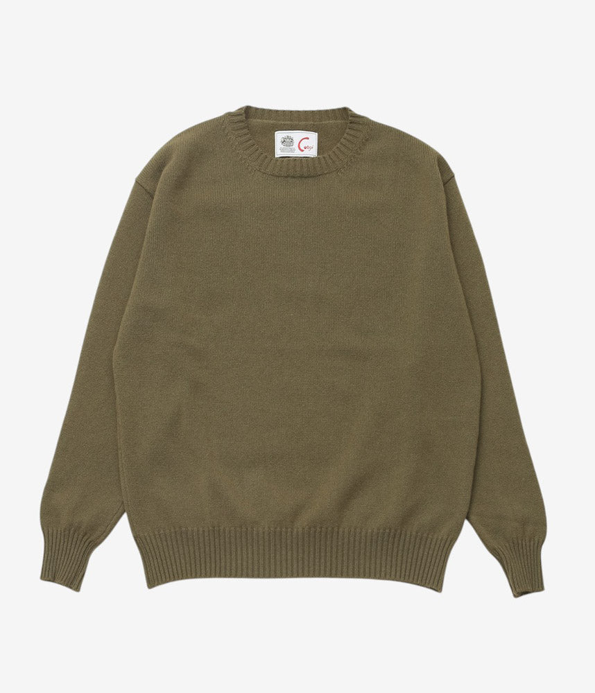 CORGI ''2PLY CASHMERE CREW NECK PULLOVER'' (OLIVE DUN)