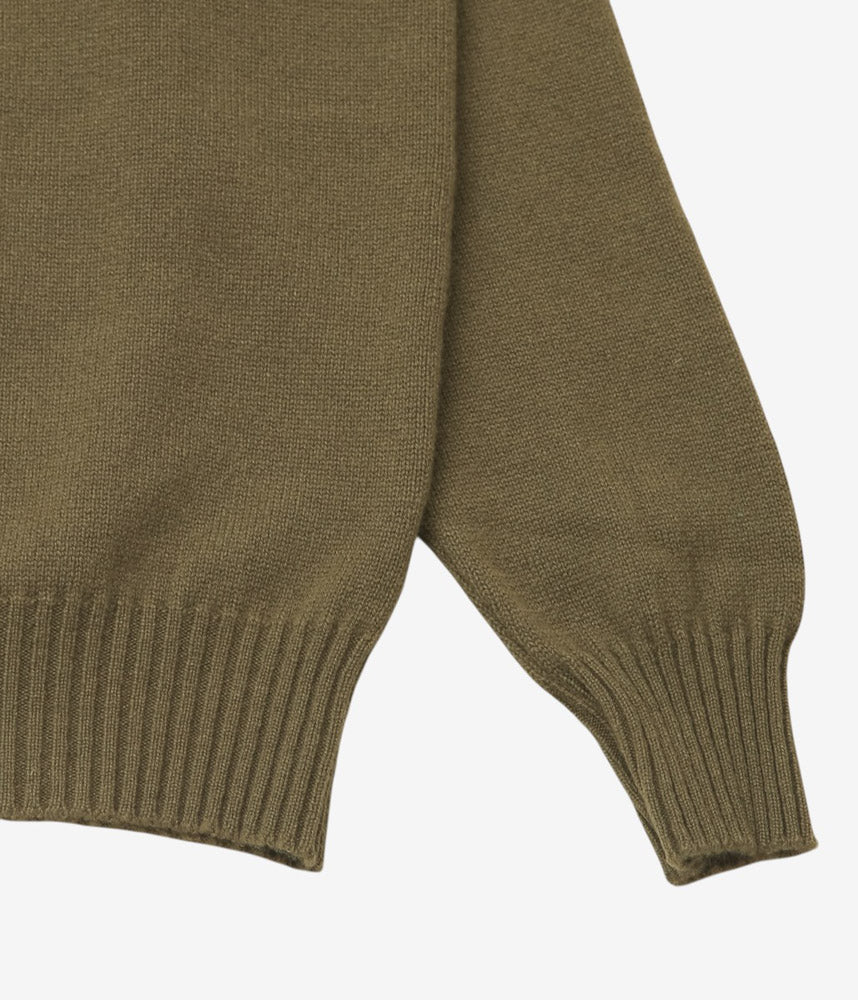 CORGI ''2PLY CASHMERE CREW NECK PULLOVER'' (OLIVE DUN)