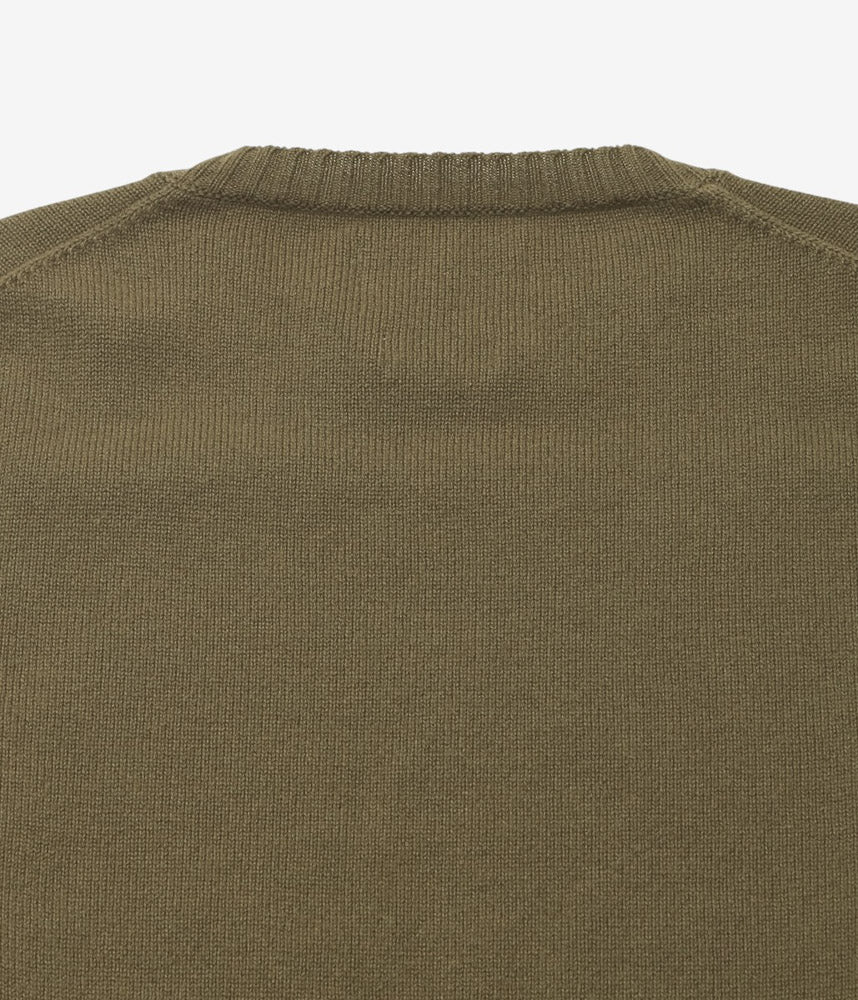 CORGI ''2PLY CASHMERE CREW NECK PULLOVER'' (OLIVE DUN)