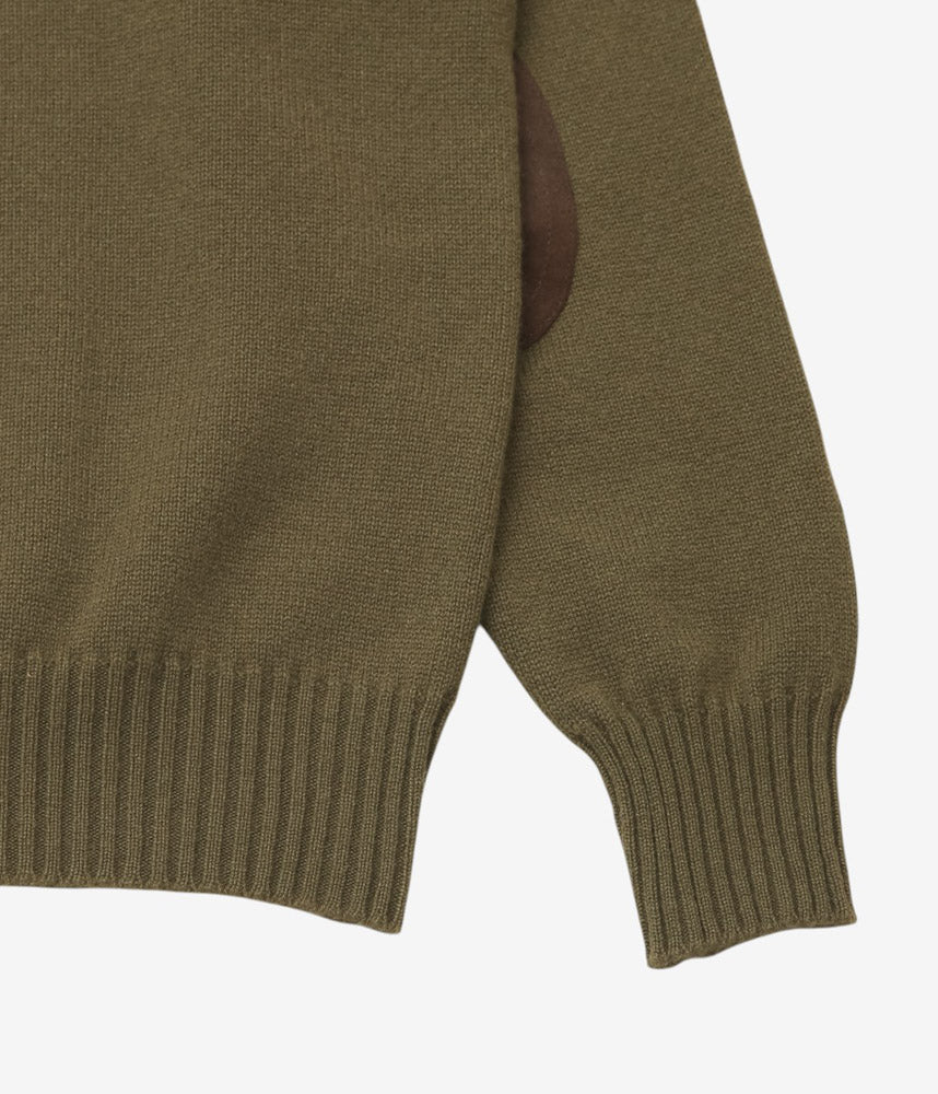 CORGI ''2PLY CASHMERE CREW NECK PULLOVER'' (OLIVE DUN)