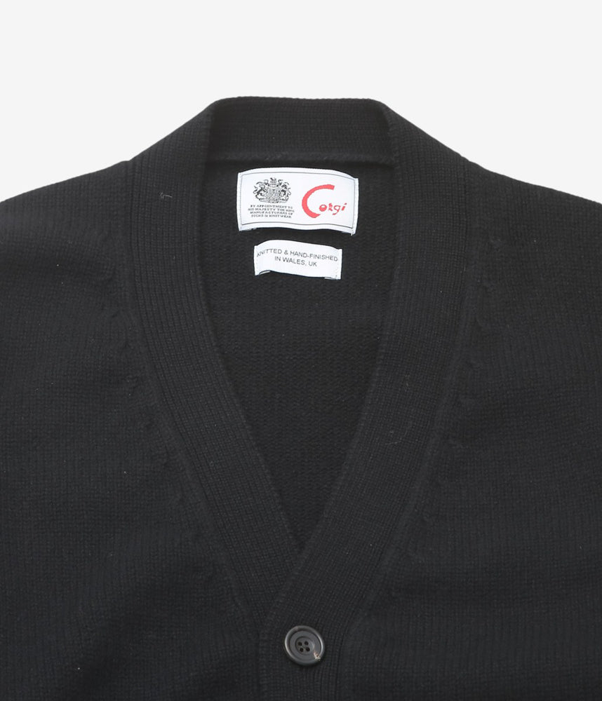 CORGI ''4PLY CASHMERE CARDIGAN'' (BLACK)