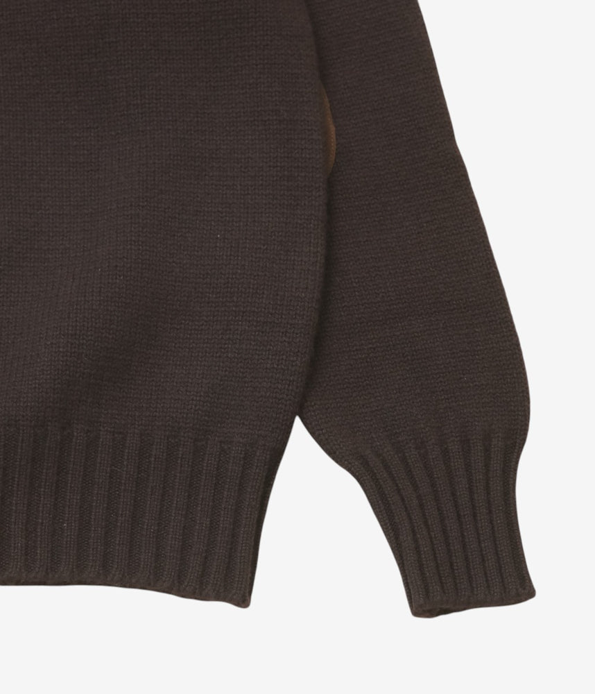 CORGI ''4PLY CASHMERE CARDIGAN'' (DARK BROWN)