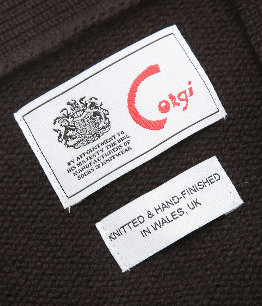 CORGI ''4PLY CASHMERE CARDIGAN'' (DARK BROWN)