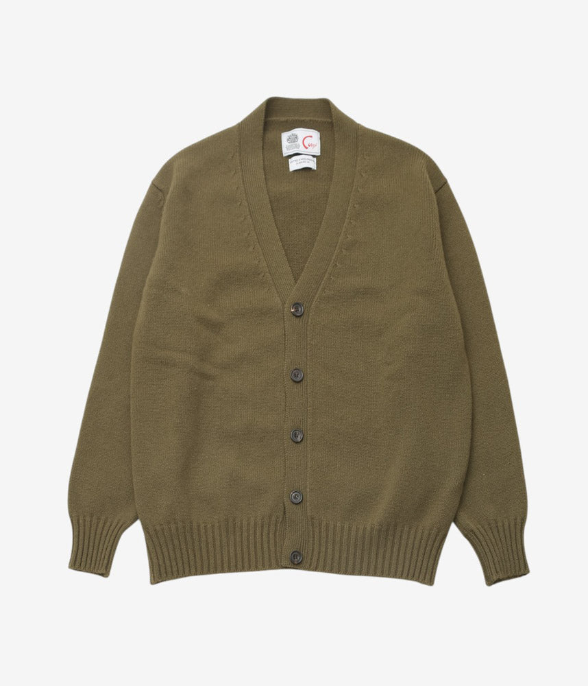 CORGI ''4PLY CASHMERE CARDIGAN'' (OLIVE DUN)