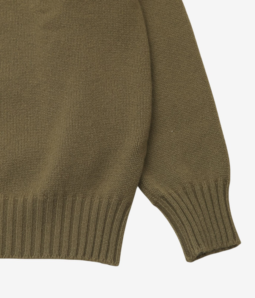CORGI ''4PLY CASHMERE CARDIGAN'' (OLIVE DUN)