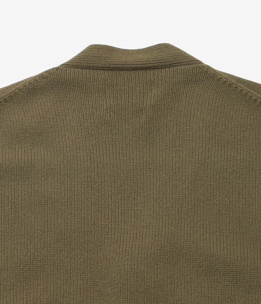 CORGI ''4PLY CASHMERE CARDIGAN'' (OLIVE DUN)