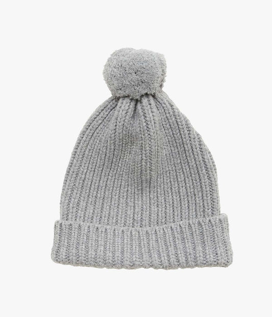 CORGI ''8PLY CASHMERE POM POM HAT'' (GREY FLANNEL)