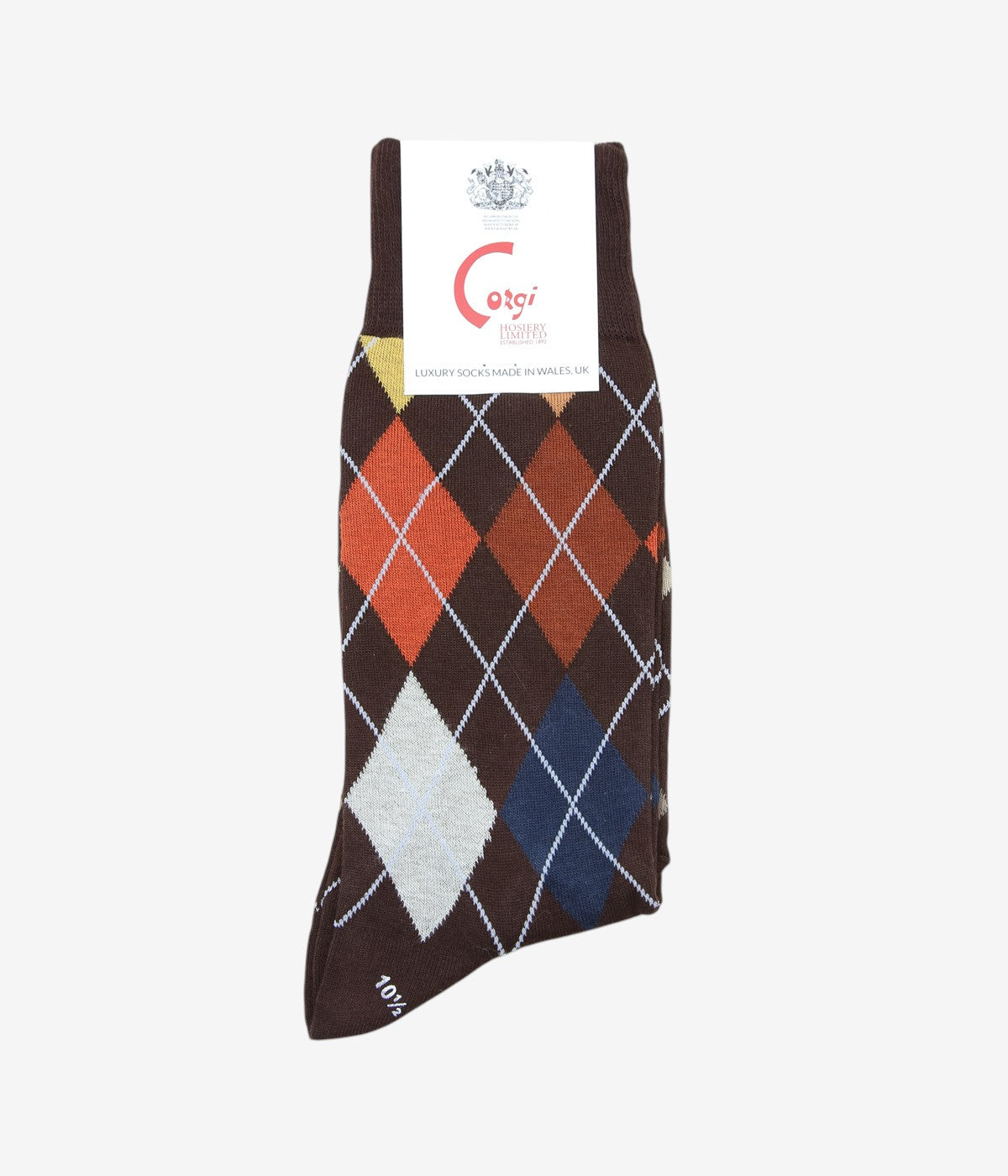 CORGI ''LIGHTWEIGHT COTTON ARGYLE SOCKS'' (BROWN)
