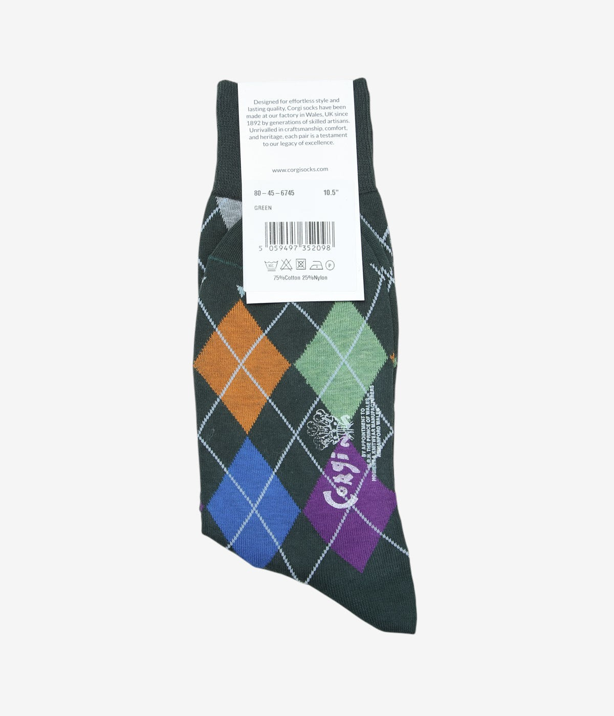 Corgi アーガイルソックス 3足セット CORGI ''LIGHTWEIGHT COTTON ARGYLE SOCKS'' (GREEN) – THE STORE BY