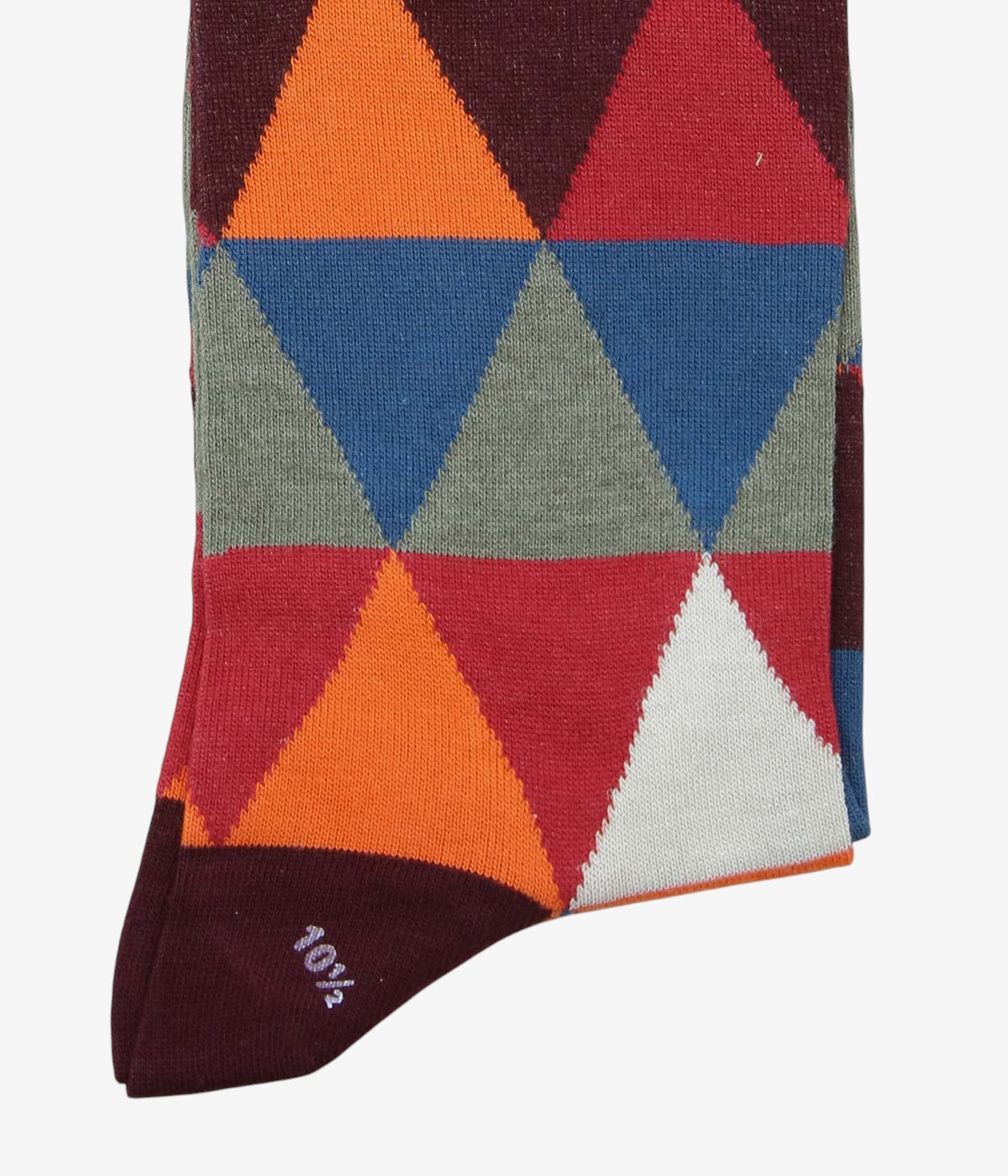 CORGI ''LIGHTWEIGHT COTTON TRIANGLE PATTERN SOCKS'' (BURGUNDY)