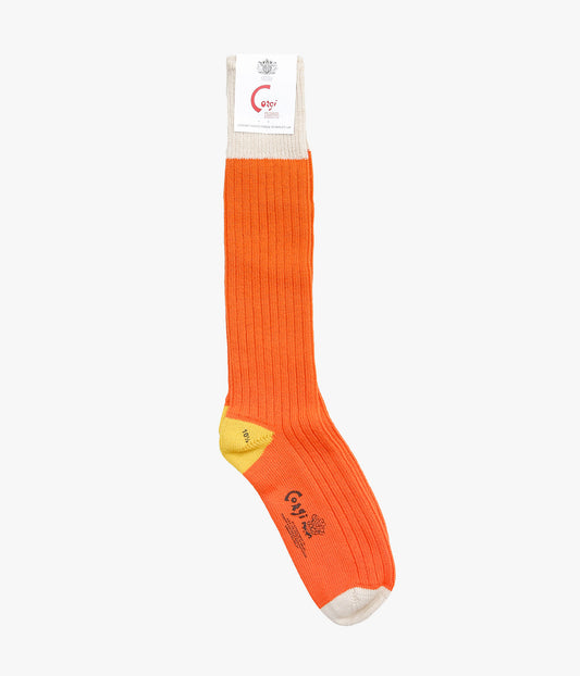CORGI ''MEN'S GEELONG COLOR BLOC SOCKS'' (ALMOND / LANTERN / CORONA)