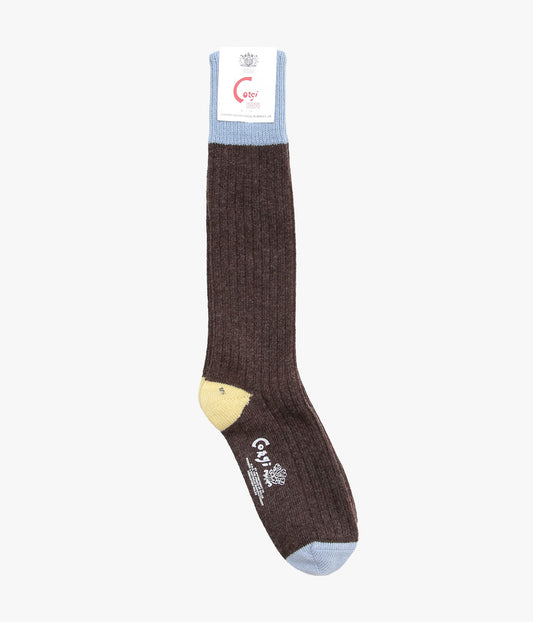 CORGI ''MEN'S GEELONG COLOR BLOC SOCKS'' (WOAD / PORCUPINE / ACACIA)