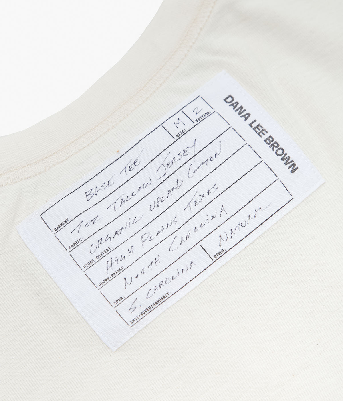 DANA LEE BROWN ''BASE TEE'' (NATURAL)