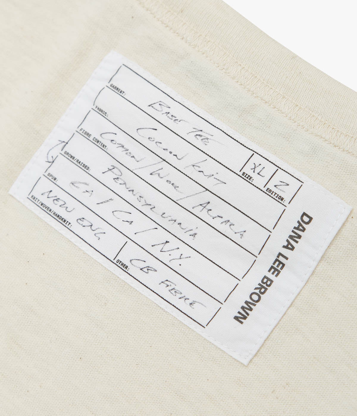 DANA LEE BROWN ''BASE TEE'' (UNDYED)
