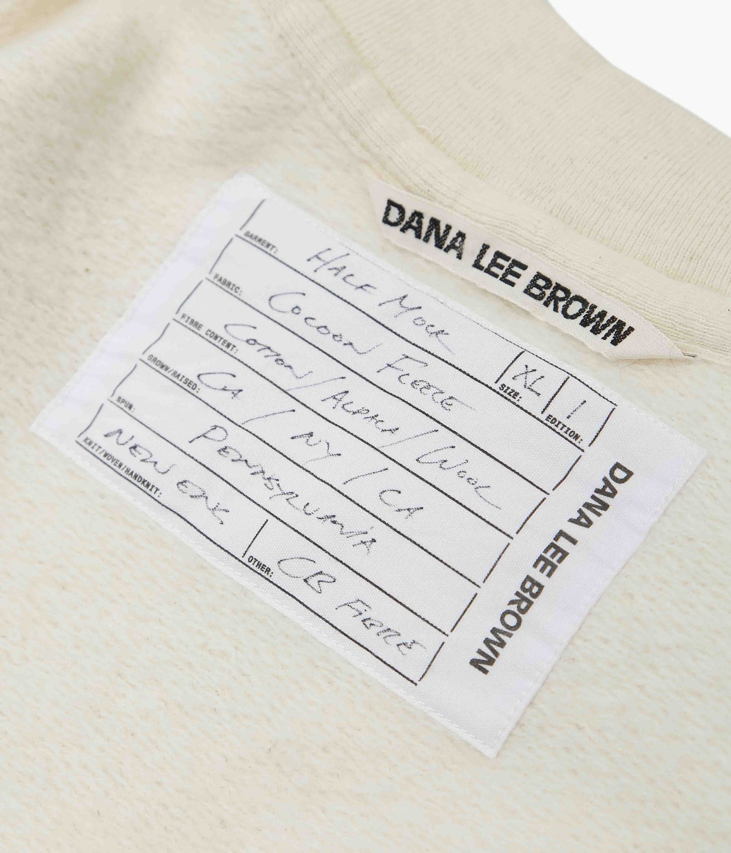DANA LEE BROWN ''HAIF MOCK SWEATSHIRT'' (UNDYED)