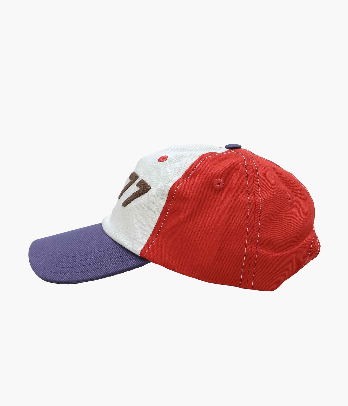 DRAKE'S ''1977 KNITTED PATCH BASEBALL CAP'' (W RED & PURP)