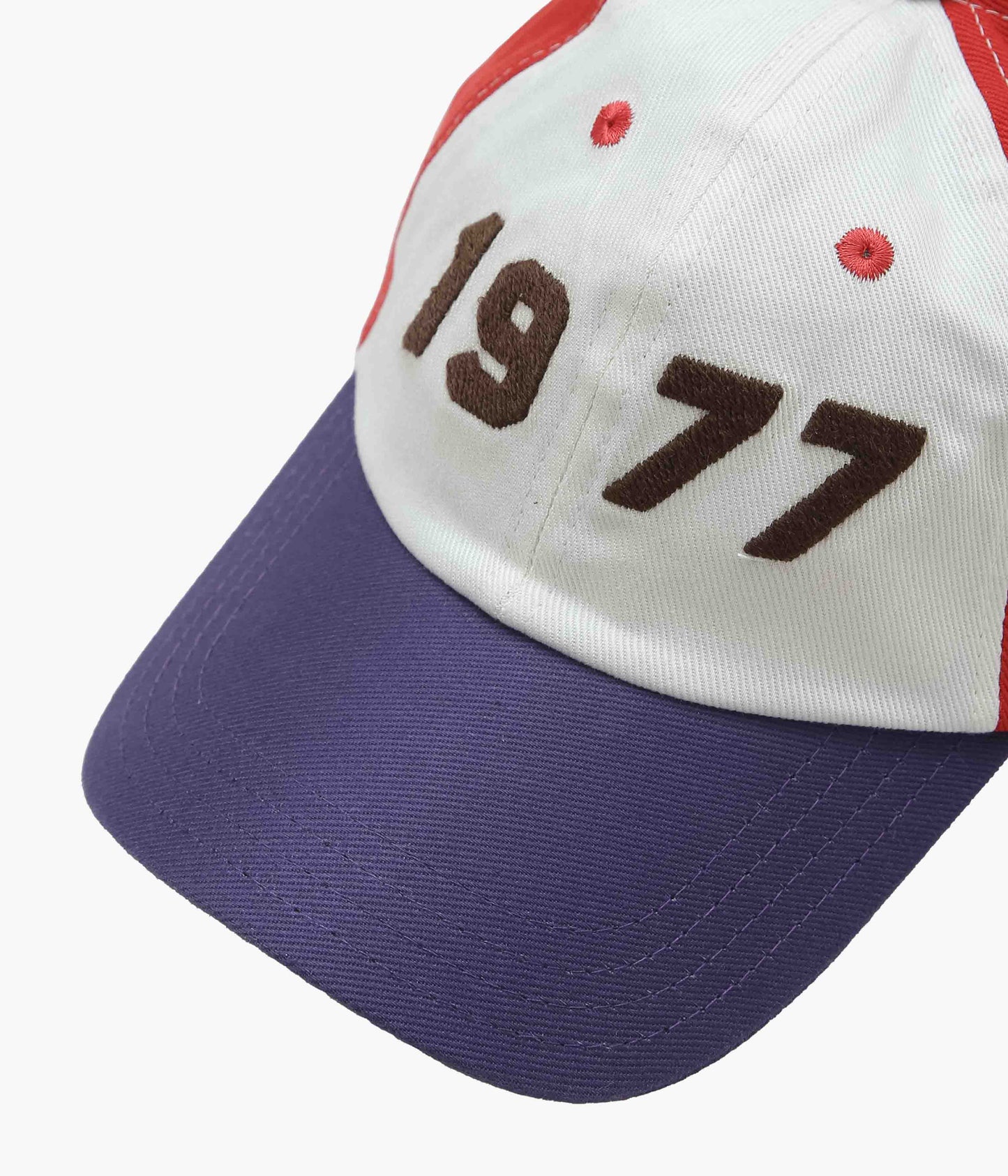 DRAKE'S ''1977 KNITTED PATCH BASEBALL CAP'' (W RED & PURP)