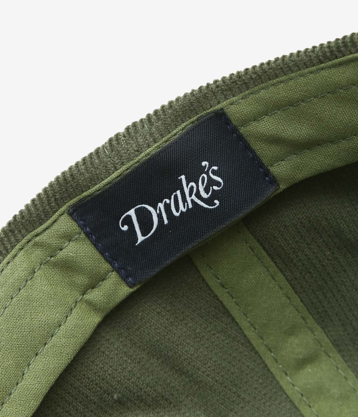 DRAKE'S ''BLACKTHRON NEEDLECORD BASEBALL CAP'' (OLIVE)