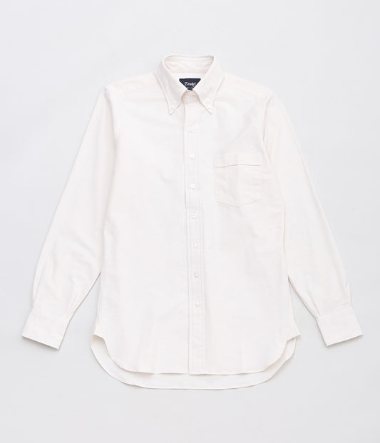 DRAKE'S ''BUTTON DOWN OXFORD SHIRT'' (CREAM)