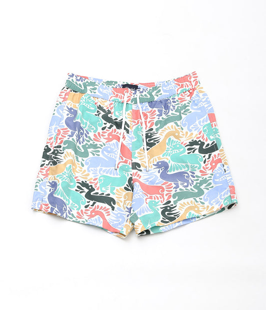 DRAKE'S ''DUCKS PRINT DRAWSTRING SWIMSHORTS'' (ECRU MULTI)