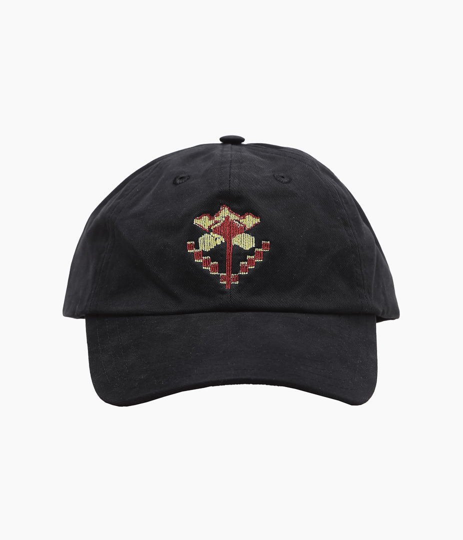 DRAKE'S ''FLOWER EMBROIDERED BASEBALL CAP'' (BLACK)