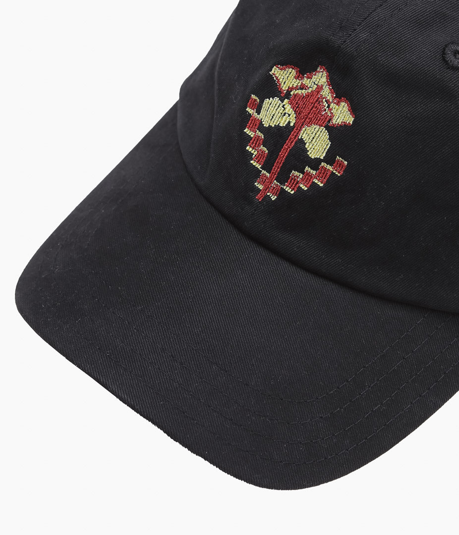 DRAKE'S ''FLOWER EMBROIDERED BASEBALL CAP'' (BLACK)