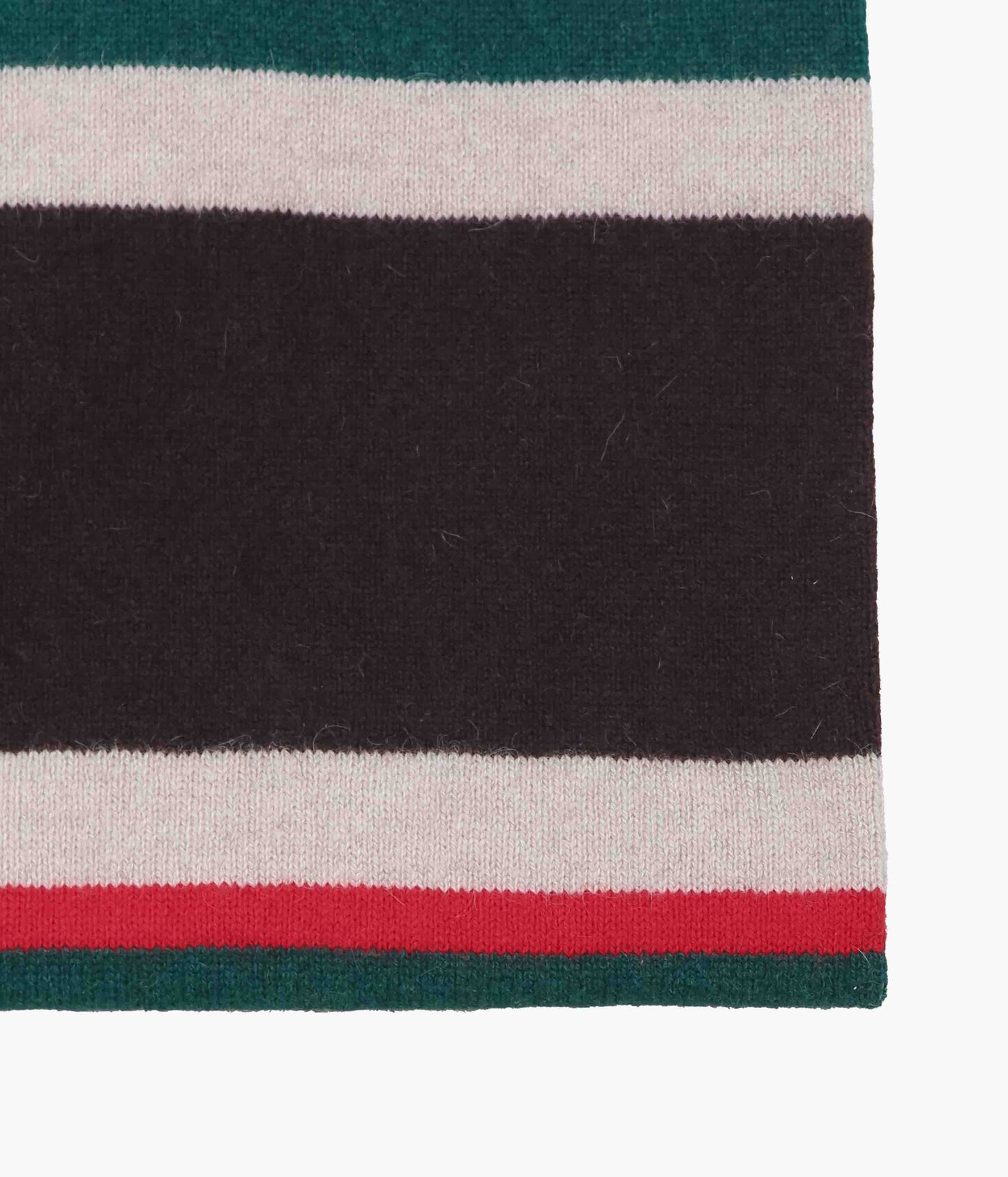 DRAKE'S ''GEELONGORA STRIPED TUBULAR SCARF'' (BRN,RED & GRN)