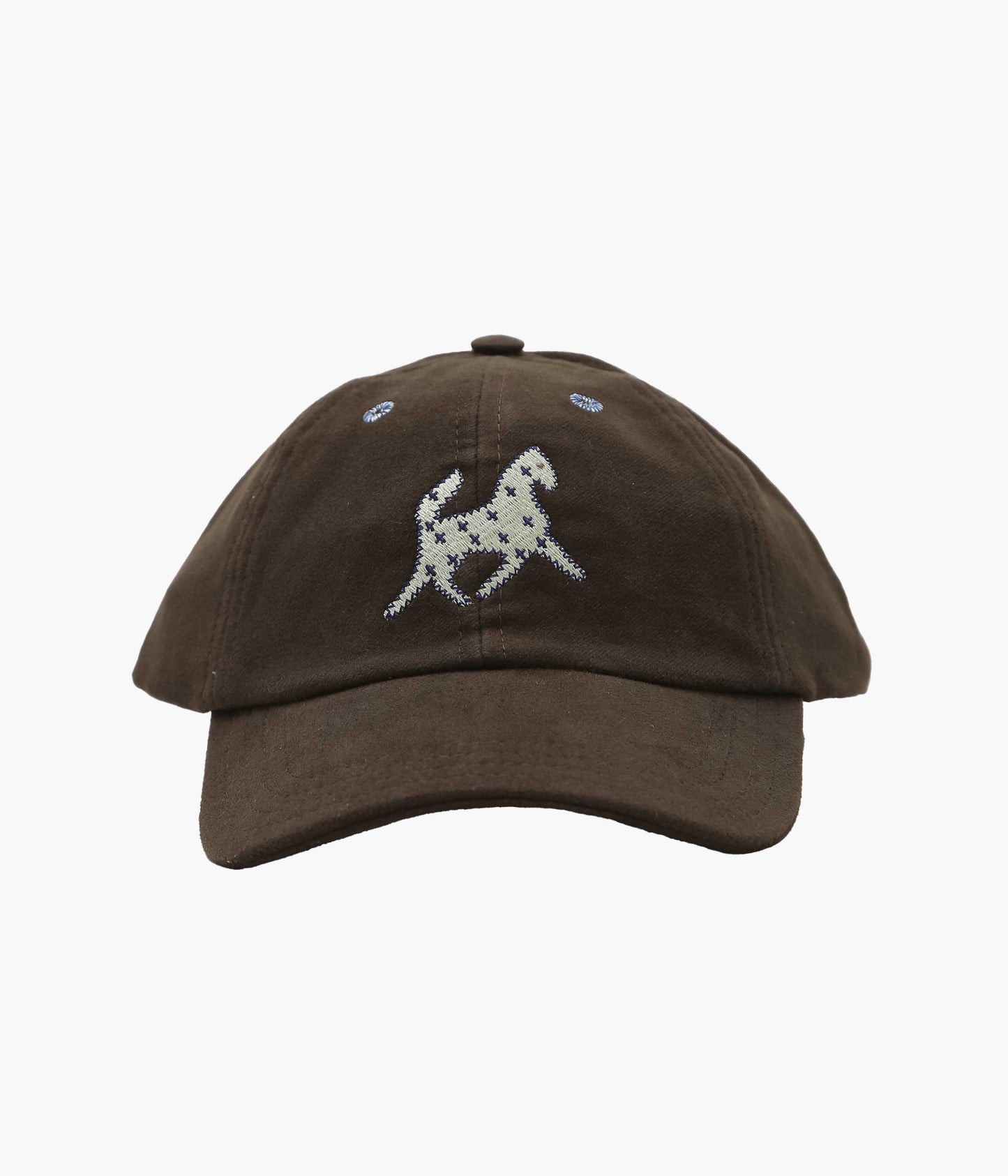 DRAKE'S ''HORSE APPLIQUE MOLESKIN BASEBALL CAP'' (BROWN)