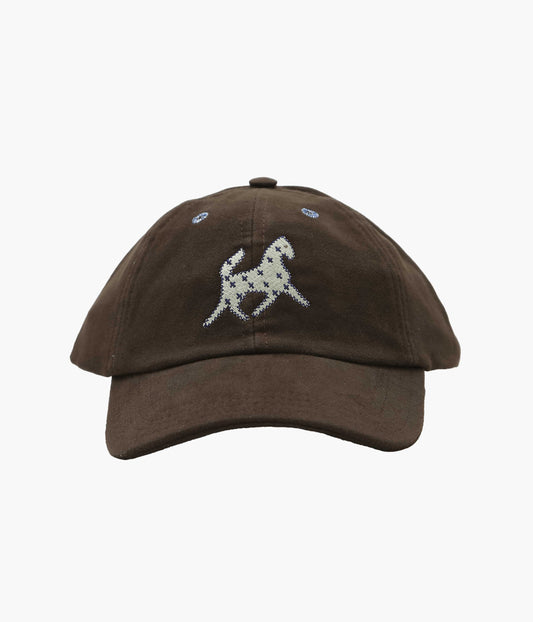 DRAKE'S ''HORSE APPLIQUE MOLESKIN BASEBALL CAP'' (BROWN)