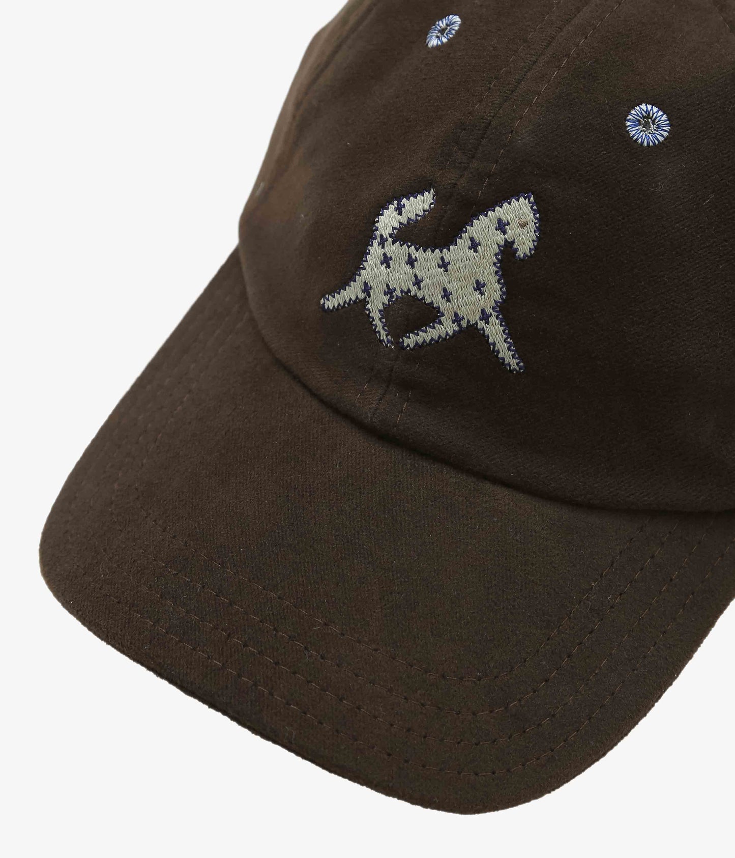 DRAKE'S ''HORSE APPLIQUE MOLESKIN BASEBALL CAP'' (BROWN)