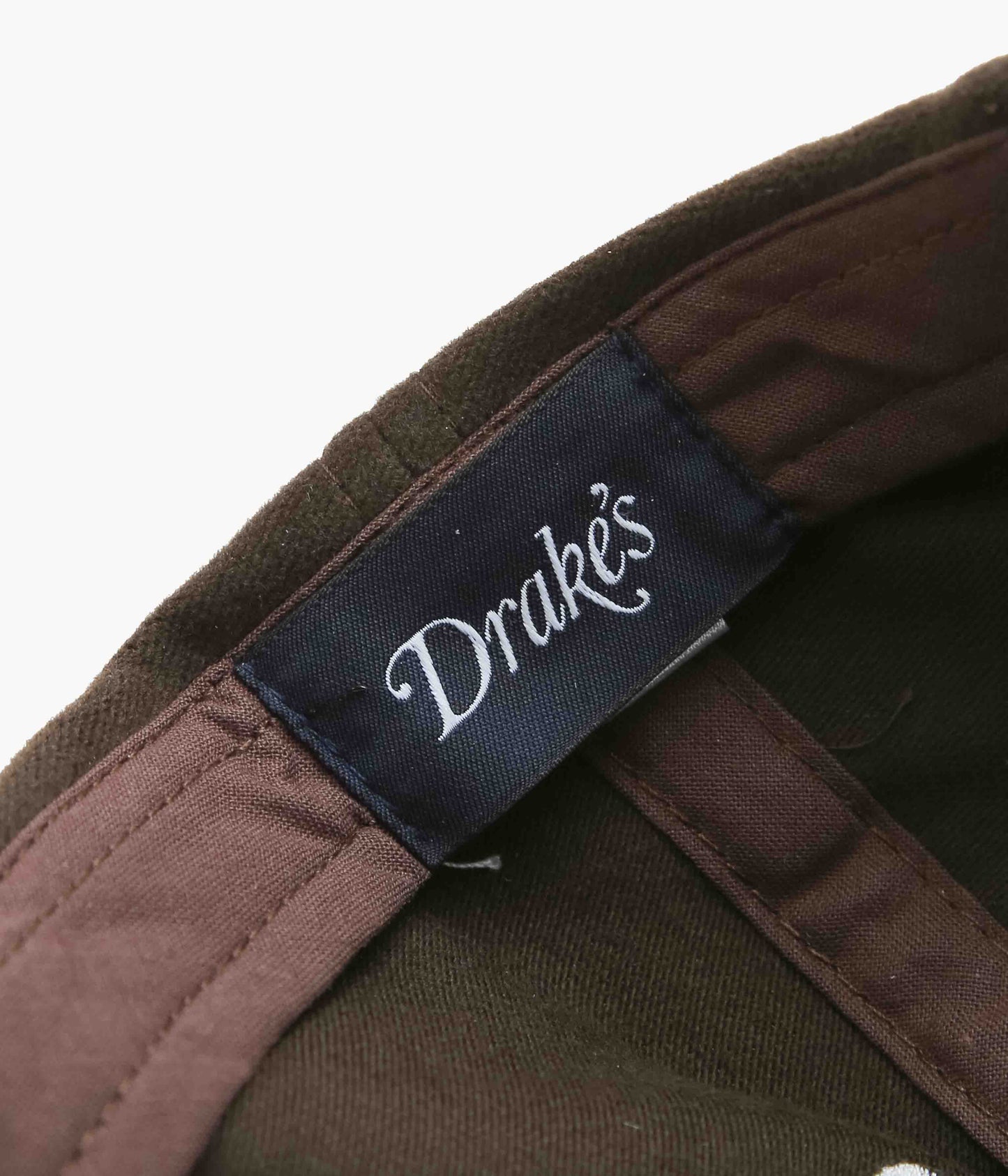 DRAKE'S ''HORSE APPLIQUE MOLESKIN BASEBALL CAP'' (BROWN)