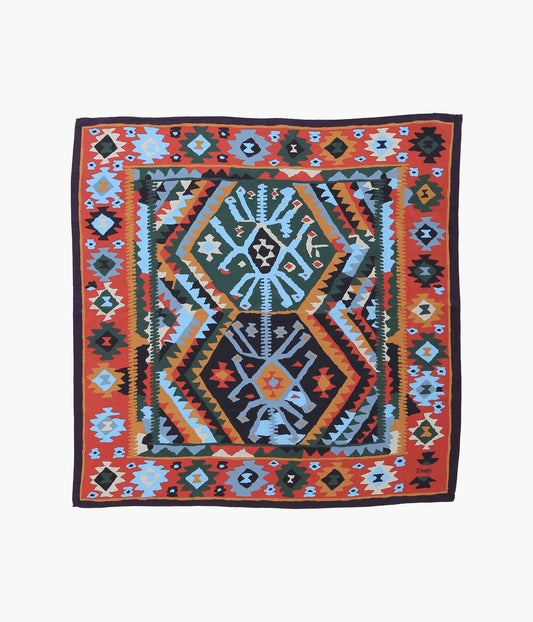 DRAKE'S ''KELIM BANDANA'' (NAVY & MUSTARD)