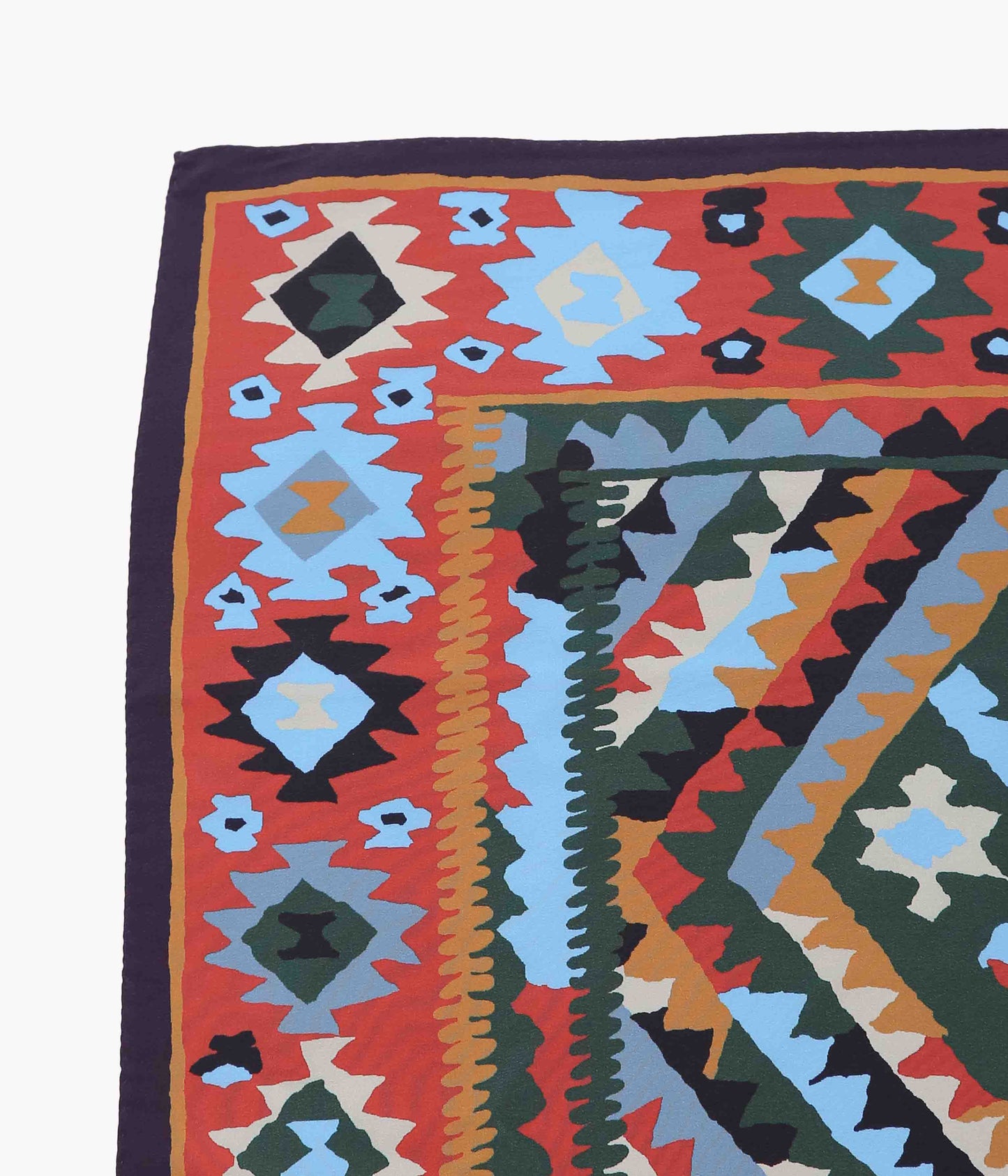 DRAKE'S ''KELIM BANDANA'' (NAVY & MUSTARD)