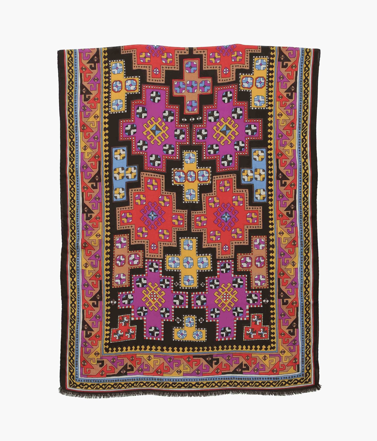 DRAKE'S ''KELIM PRINTED SCARF'' ( BROWN)