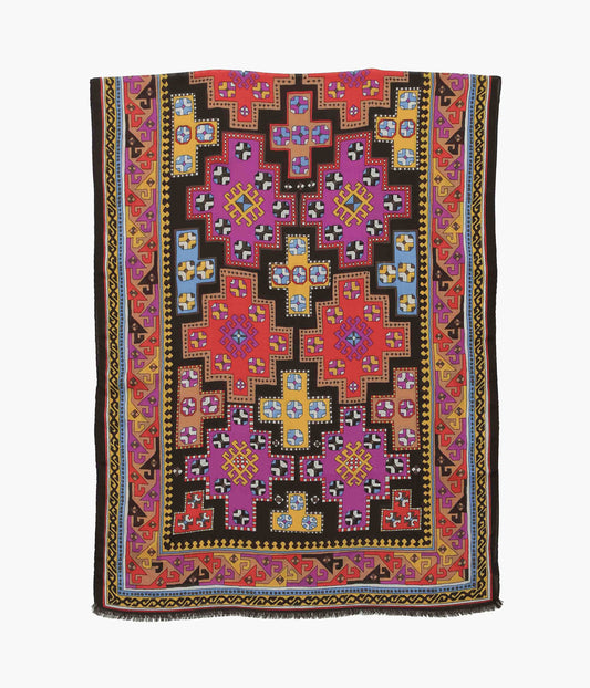 DRAKE'S ''KELIM PRINTED SCARF'' ( BROWN)