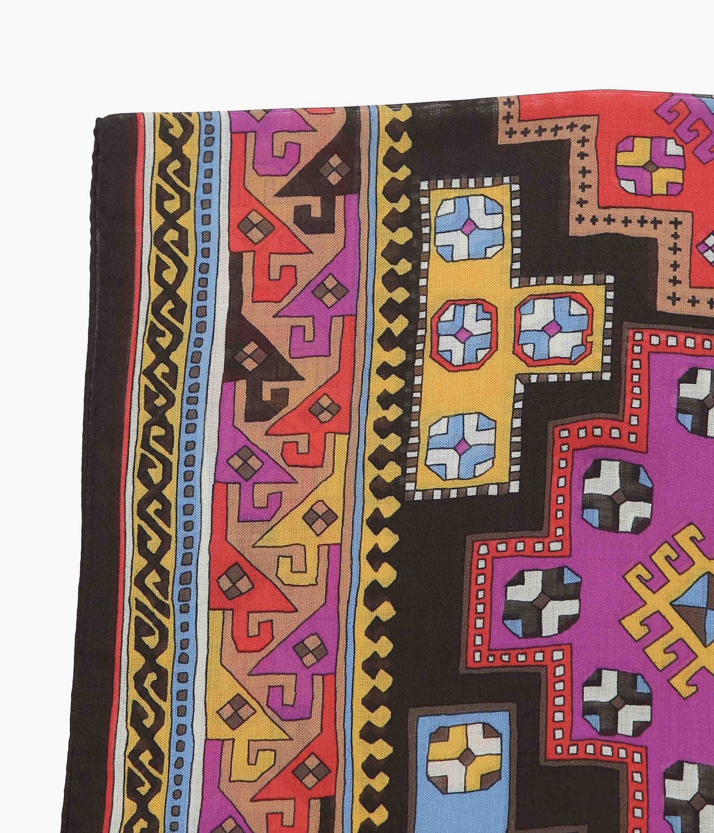 DRAKE'S ''KELIM PRINTED SCARF'' ( BROWN)