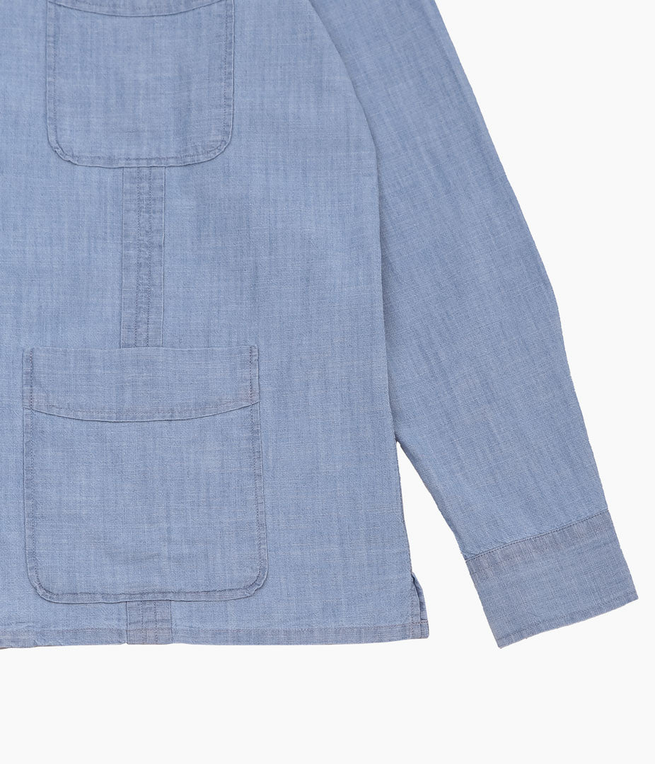 DRAKE'S ''LS CHAMBRAY CUBAN SHIRT'' (BLEACH WASH)